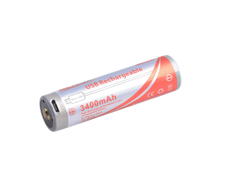 OrcaTorch 18650 Usb Battery 3400Mah