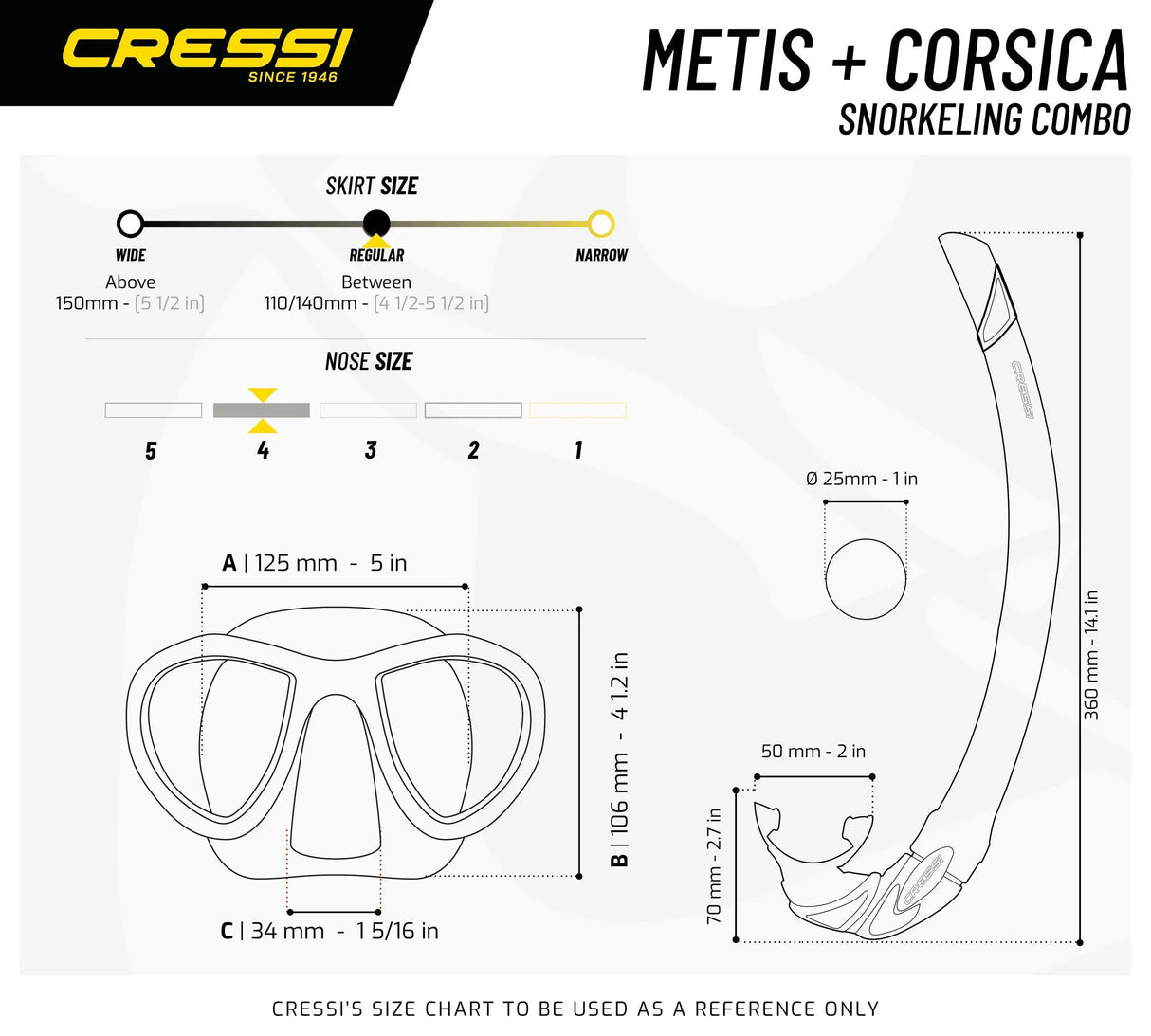 Cressi Metis + Corsica Snorkeling Combo Cressi