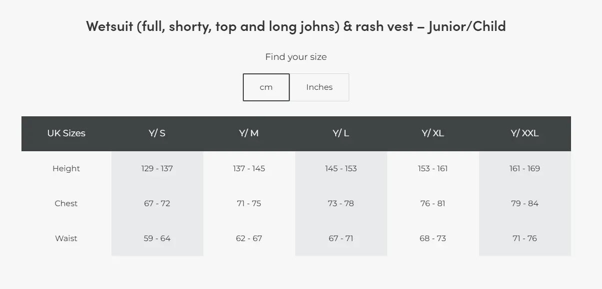 Typhoon Swarm 2.8mm youth Wetsuit Typhoon