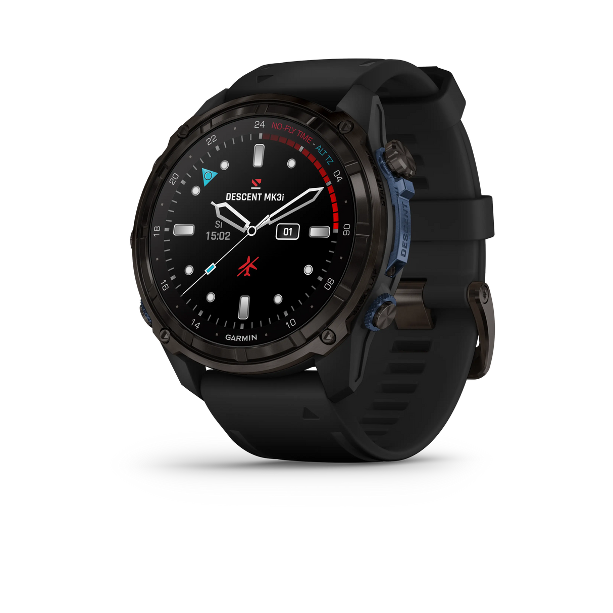 Garmin Descent Mk3I Dive Computer 51Mm Carbon Grey Dlc Titanium With Black Silicone Band Garmin