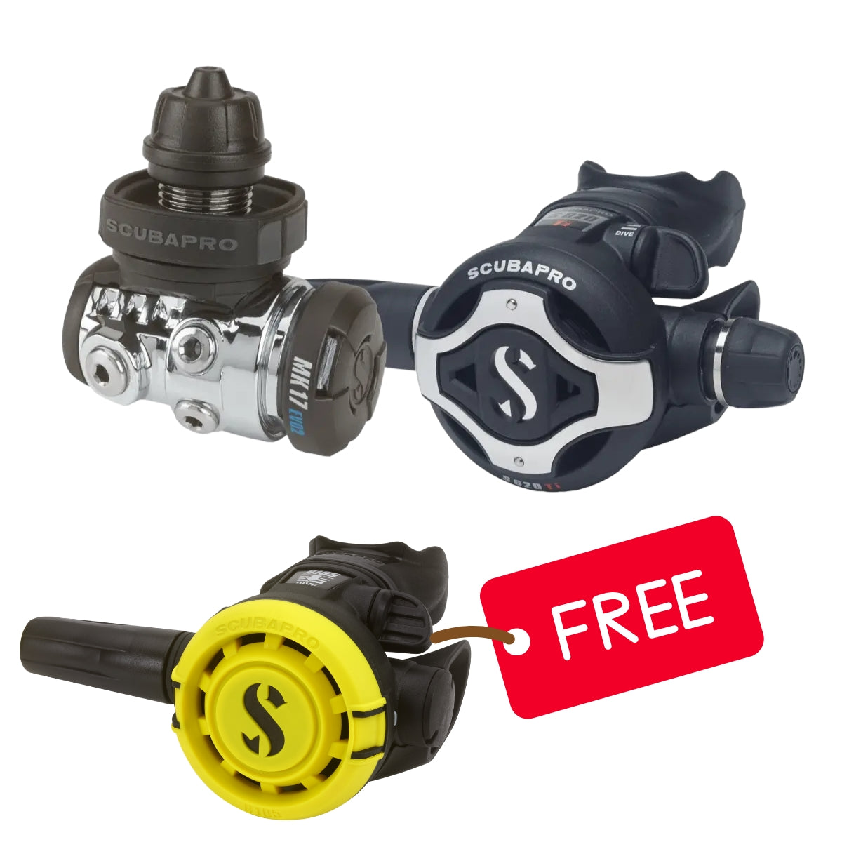 Scubapro MK17 EVO2/S620 Ti Regulator Set With Free R105 Octo