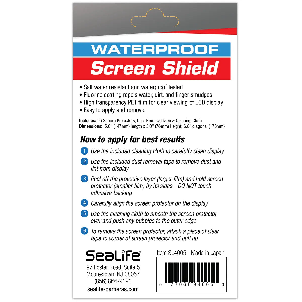 Screen Shield for SportDiver Sealife