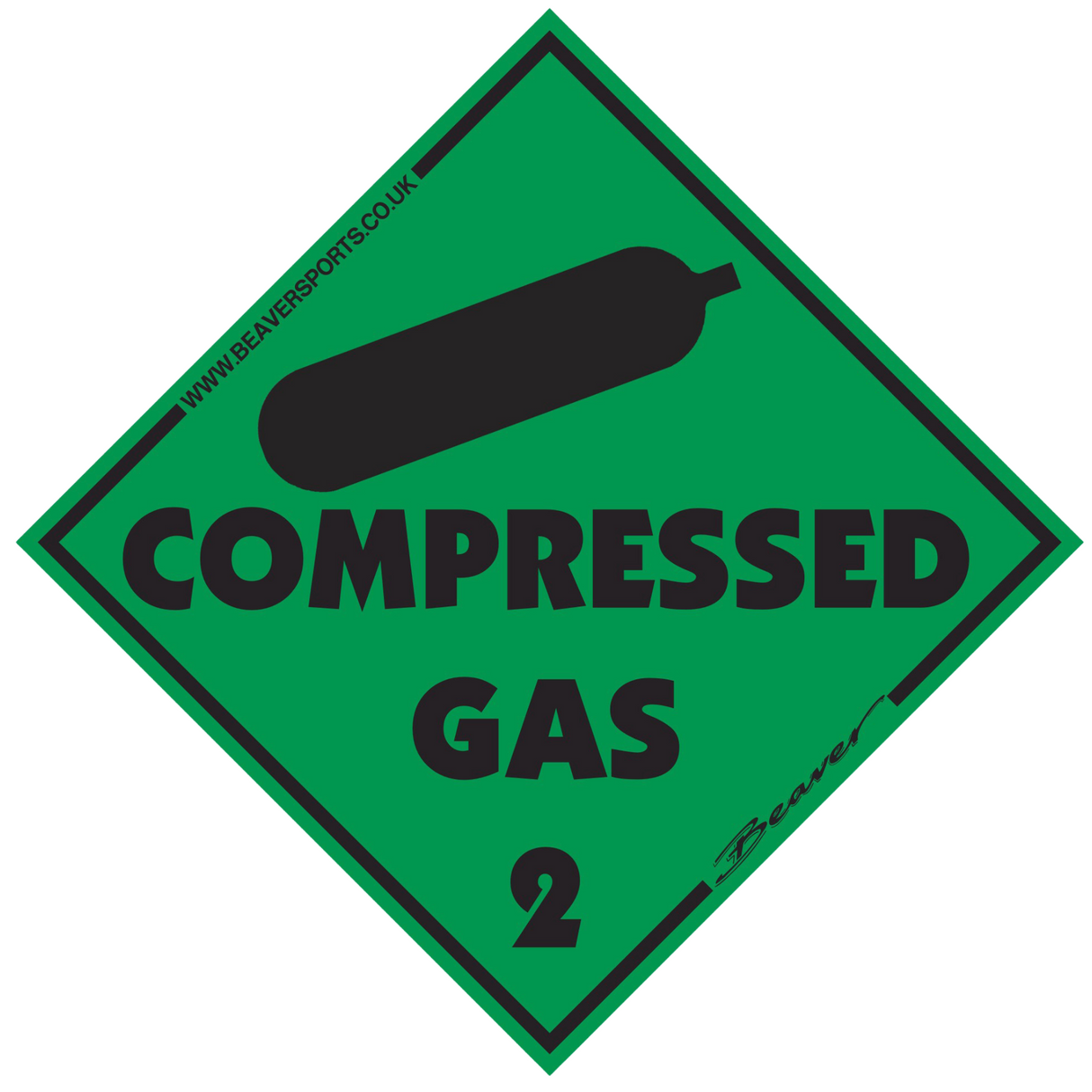 Beaver Magnetic Compressed Gas Label