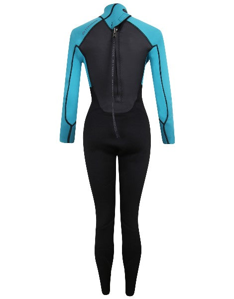 Typhoon Storm 2.8Mm Womens Wetsuit BLACK-AQUA