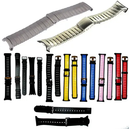 Suunto D4i D6i D9tx Straps - Elastomer Steel & Titanium