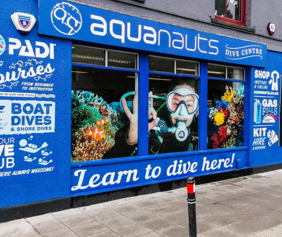 front of Aquanauts shop in Plymouth