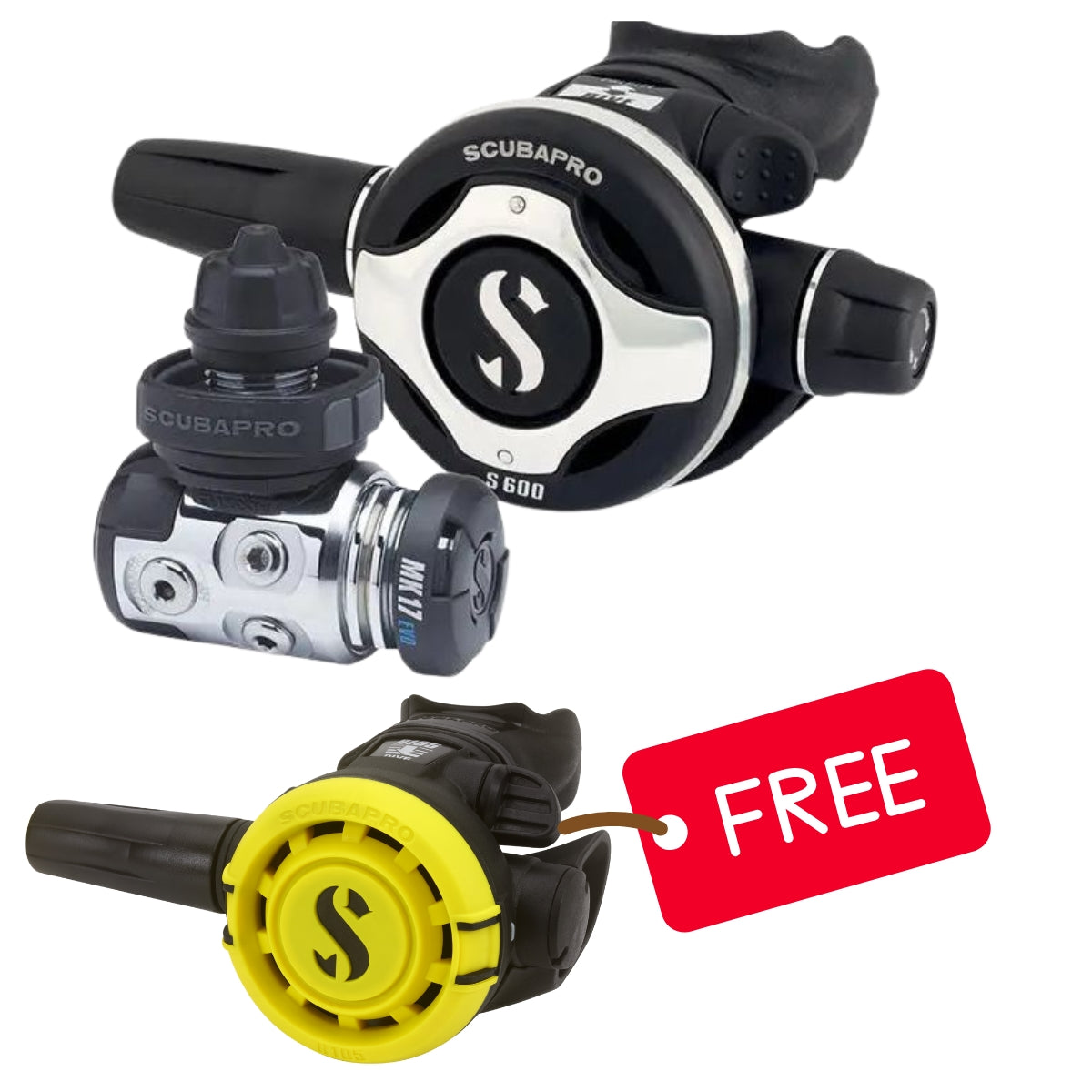Scubapro MK17 EVO2/S600 Regulator Set With Free R105 Octo
